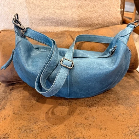Latico Denim Blue Leather Callie Sling/Crossbody Bag - Picture 5 of 13